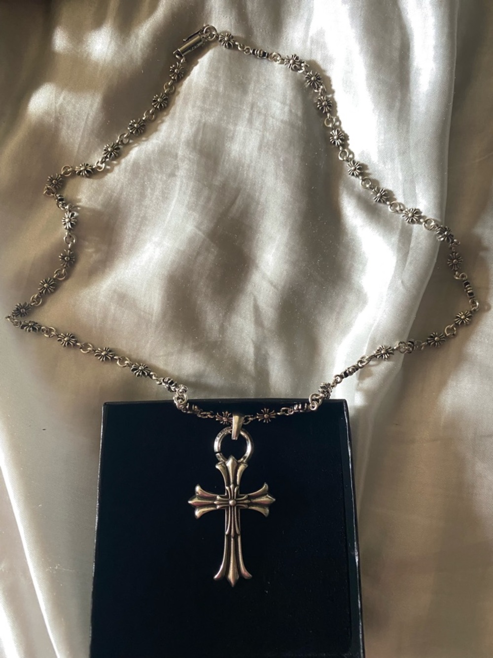 Chrome Hearts Silver Cross Pendant Necklace